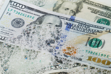 money with soap on it